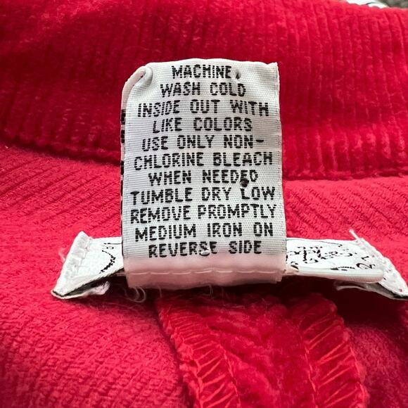 LIVE A LITTLE Corduroy Red Blazer Jacket Large One Button Crop Short Vtg Retro - Picture 6 of 7